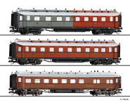 Tillig 01085 - TT - 3-tlg. Set Personenwagen Preußischer Schnellzug, KPEV, Ep. I